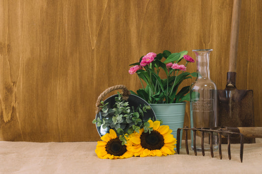 Flower Vase with Artificial Sunflowers