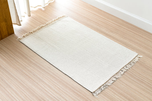 White Thin Floor Rug